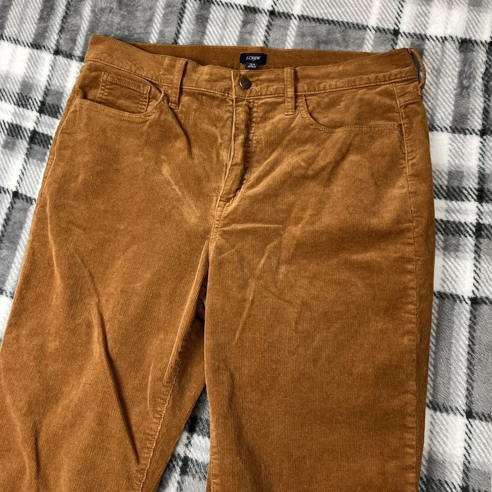 J. Crew Corduroy Straight Leg Pants Womens Size 32 5 Pocket Brown Gold BT006